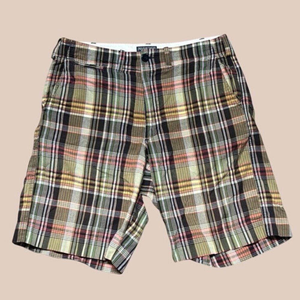 Polo Ralph‎ Lauren Mens Plaid Shorts 30 Earth Tones Cotton Zipper Closure